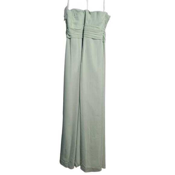 David's Bridal Crinkle Chiffon Dress with Cascade Skirt NWT - Picture 3 of 5